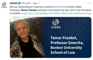 Tamar Frankel in ICANN history 